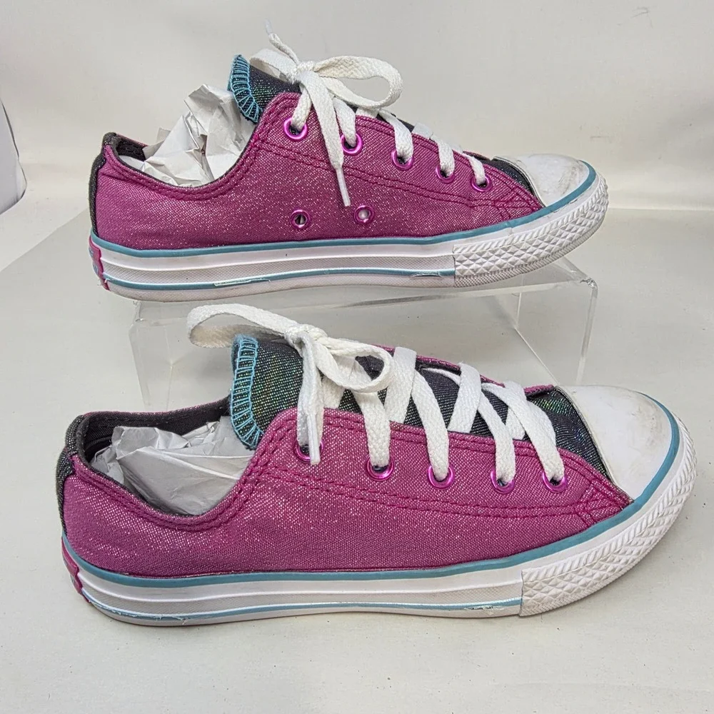 Converse Chuck Taylor All Star Shoes Girls Size 3 Pink Glitter Low Top Sneakers